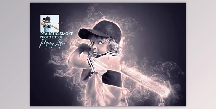 Download Realistic Smoke Photo Effect - 74752468