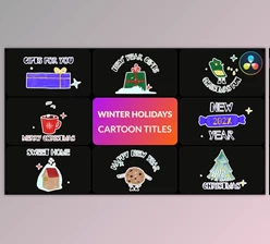 Download Winter Holidays Cartoon Titles | DaVinci Resolve (Videohive 49553610)