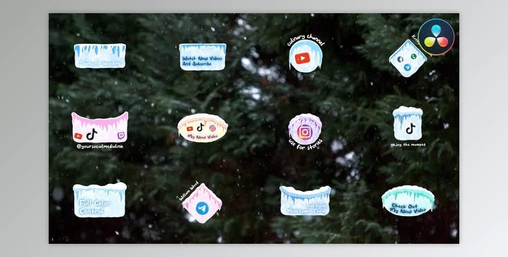 Download Iced Social Media Lower Thirds | DaVinci Resolve (Videohive 49204076)