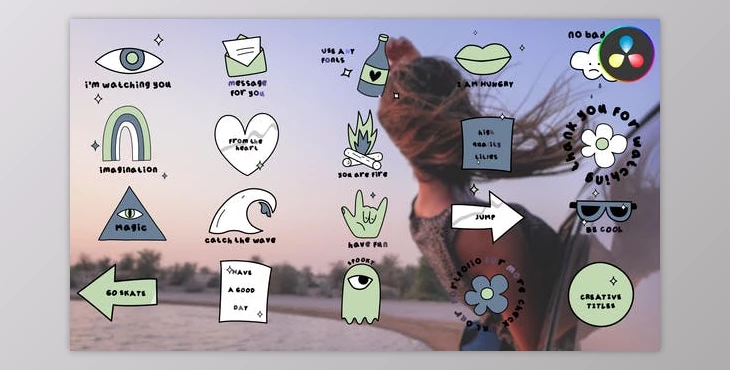 Download Animated Sticker Titles for DaVinci Resolve (Videohive 48267199)