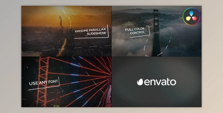 Download Awesome Parallax Slideshow for DaVinci Resolve (Videohive 48635780)