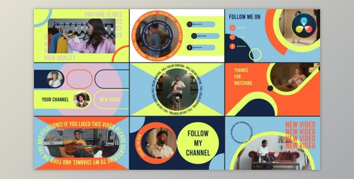 Download Youtube Slides for DaVinci Resolve (Videohive 52076767)