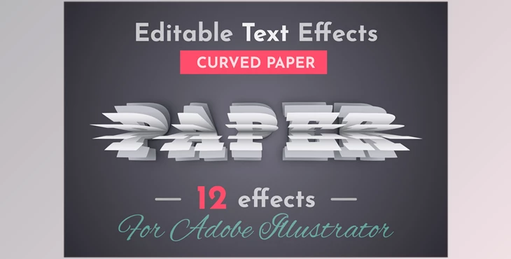 Download 12 Curved Paper Vector Text Effects - 42236509