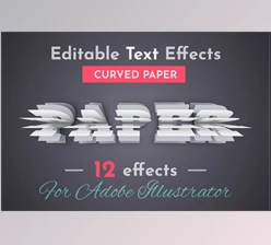 Download 12 Curved Paper Vector Text Effects - 42236509
