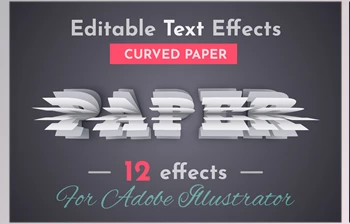 Download 12 Curved Paper Vector Text <span class='badge badge-warning'>Effects</span> - 42236509