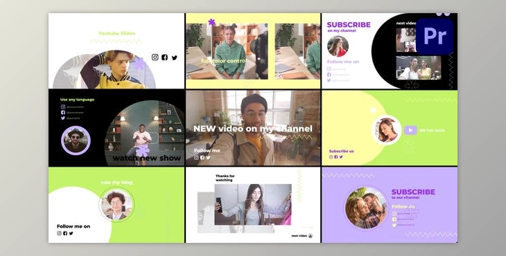 Download End Screen Slides for Premiere Pro (Videohive 52077474)