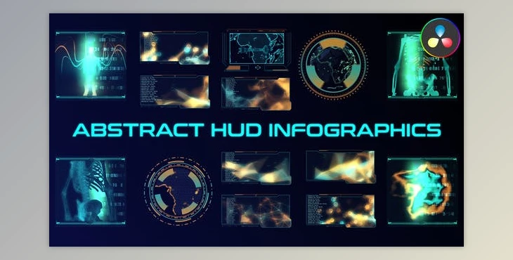 Download Abstract HUD Infographics for DaVinci Resolve (Videohive 47697143)