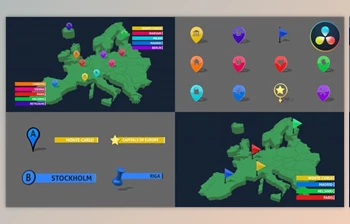 Download <span class='badge badge-warning'>3D</span> Map Markers for DaVinci Resolve (Videohive 46868797)