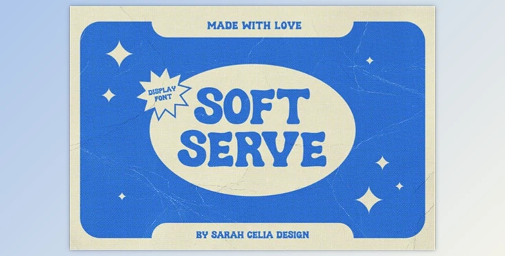 Download Soft Serve - Bold Retro Groovy Display Font