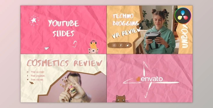 Download Hand Made Youtube Endscreens for DaVinci Resolve (Videohive 47661236)