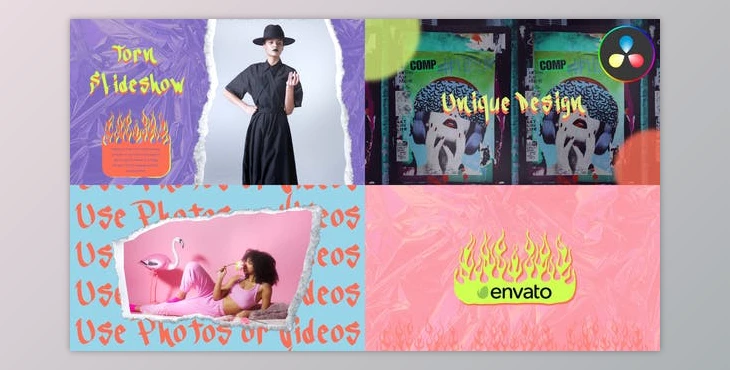 Download Torn Slideshow for DaVinci Resolve (Videohive 47058122)