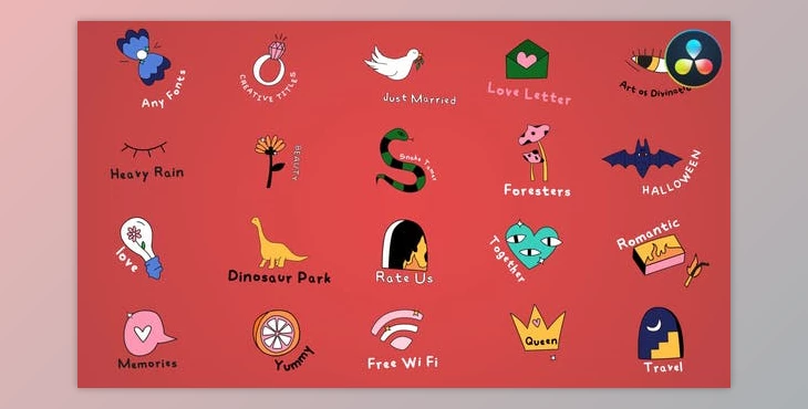 Download Cartoon Lyric Titles for DaVinci Resolve (Videohive 47628607)