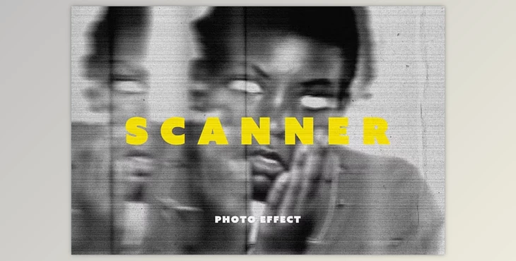 Download 90s Distorted Scanner Photo Effect - 92058505