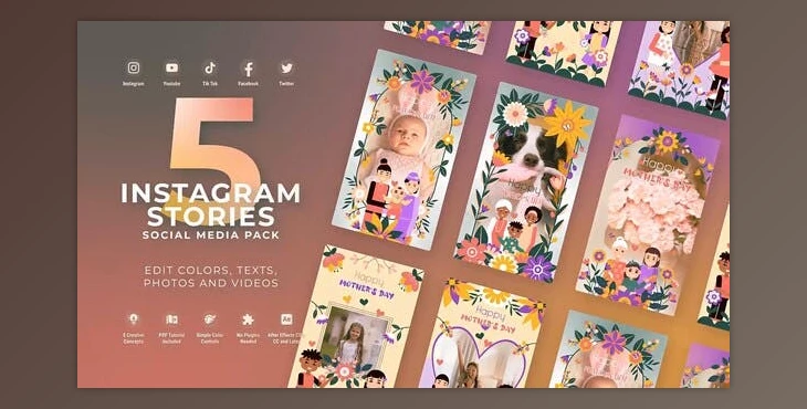 Download Mothers Day Instagram Stories MOGRT Premiere Pro (Videohive 52122236)