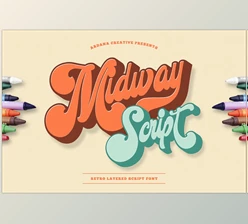Download Midway - Retro Layered Script Typeface