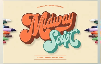 Download Midway - Retro Layered <span class='badge badge-warning'>Script</span> Typeface
