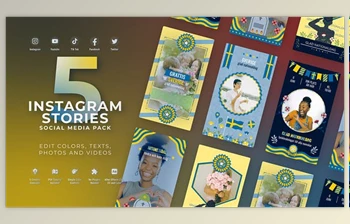 Download <span class='badge badge-warning'>Swedish</span> Independence Day Sweden Flag Instagram Stories (Videohive 52342878) - AE Project