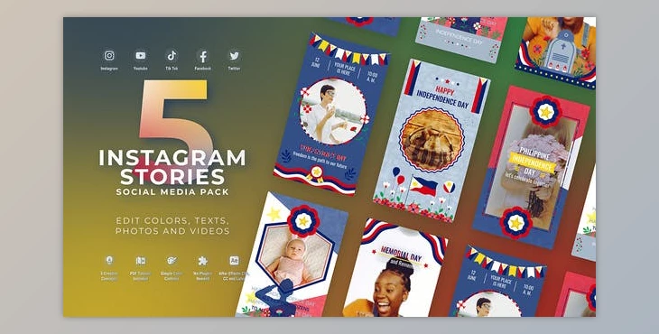 Download Philippine National Day Instagram Stories Filipino Independence Flag Day (Videohive 52343428) - AE Project
