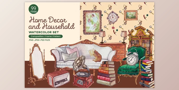 Download Home Decor and Household Watercolor - 13425979