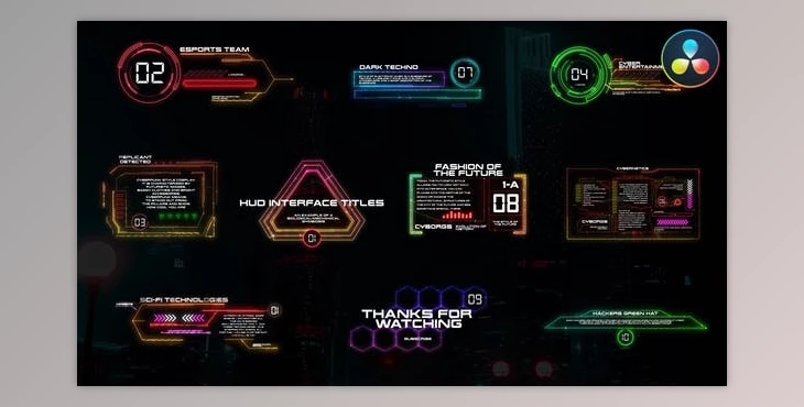 Download HUD Interface Titles for DaVinci Resolve (Videohive 47768504)