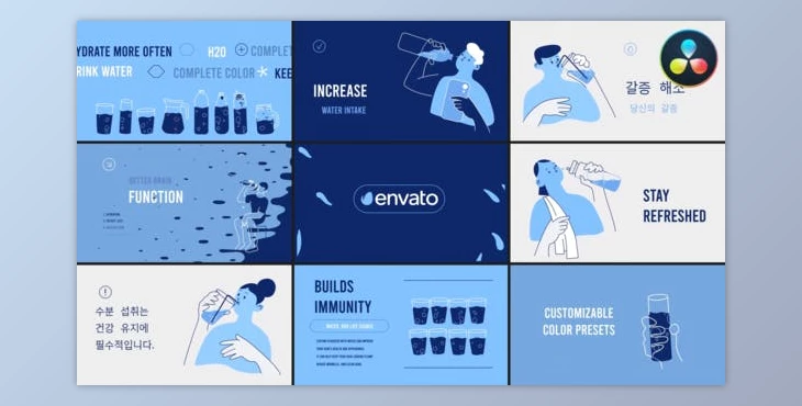Download Drink More Water Explainer | DaVinci Resolve (Videohive 47765831)