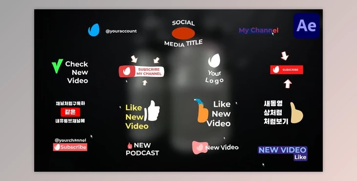 Download Social Media Buttons And Titles for After Effects (Videohive 52411268) - AE Project