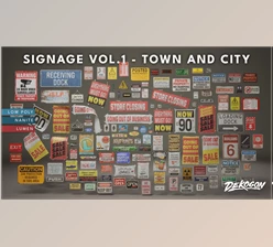 Download Unreal Engine - Signage VOL.1 - Town and City (Nanite and Low Poly) v5.3