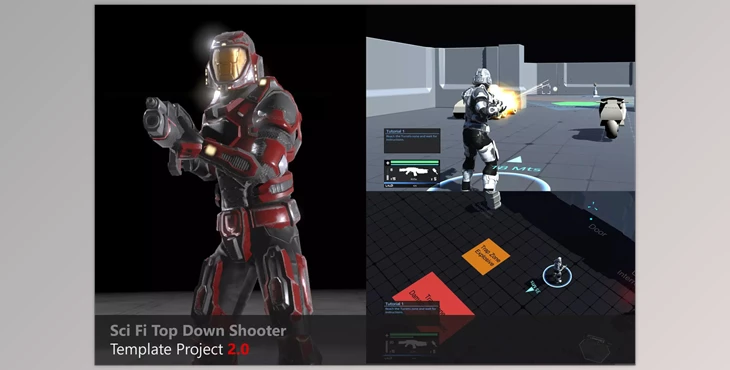 Download  Unity Asset - Sci Fi Top Down Game Template v2.2