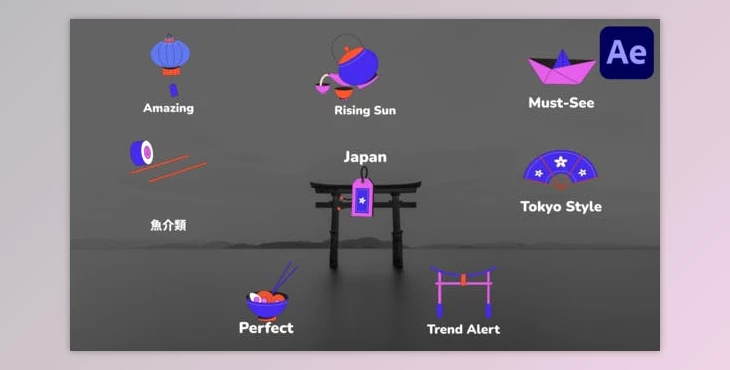 Download Japan Style Icons And Titles for After Effects (Videohive 52120395) - AE Project