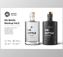 Download Gin Bottle Mockup Vol.2 CreativeMarket - 6181405