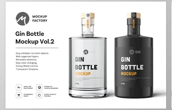Download Gin Bottle <span class='badge badge-warning'>Mockup</span> Vol.2 <span class='badge badge-warning'>CreativeMarket</span> - 6181405