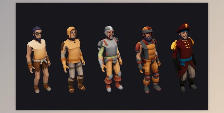 Download Unreal Engine - Low Poly Armor Sets 5 - RPG Characters
