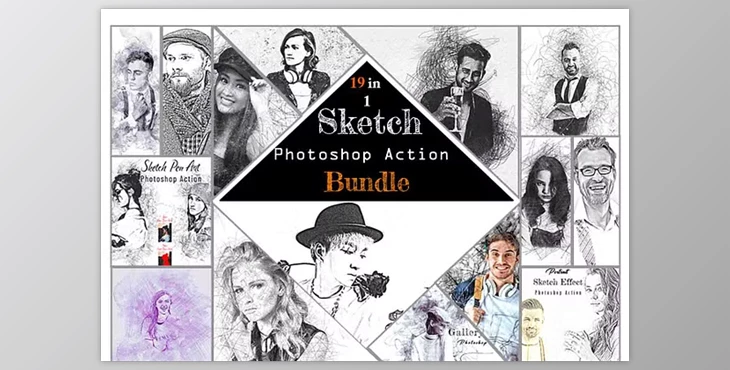 Download 19 in 1 Sketch PS Action Bundle Creative Market – 17697210