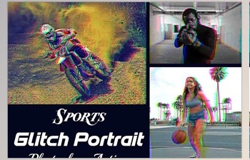 Download Sports <span class='badge badge-warning'>Glitch</span> Portrait Ps Action - 92039775