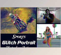 Download Sports Glitch Portrait Ps Action - 92039775