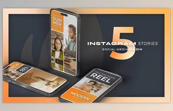Download Instagram <span class='badge badge-warning'>Multiscreen</span> Vertical Reel Orange (Videohive 50817820) - AE Project