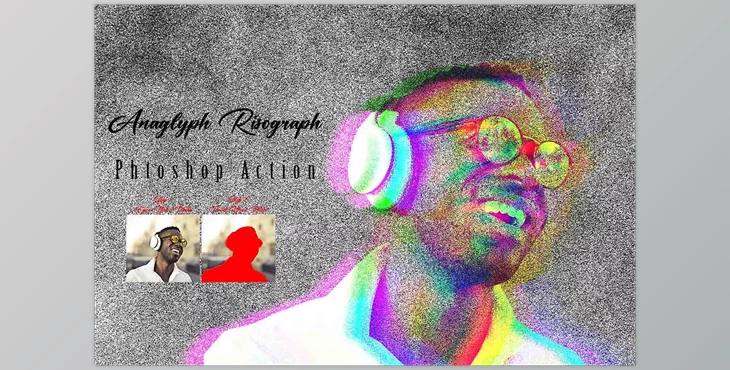 Download Anaglyph Risograph Photoshop Action Creative Market - 13469498