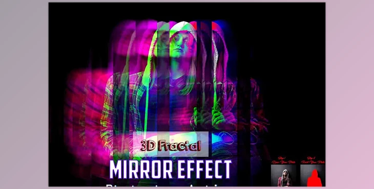 Download 3D Fractal Mirror Effect PS Action Creative Market – 13439721