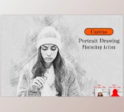 Download Canvas Portrait Drawing Photoshop Action Creative Market – 13410231