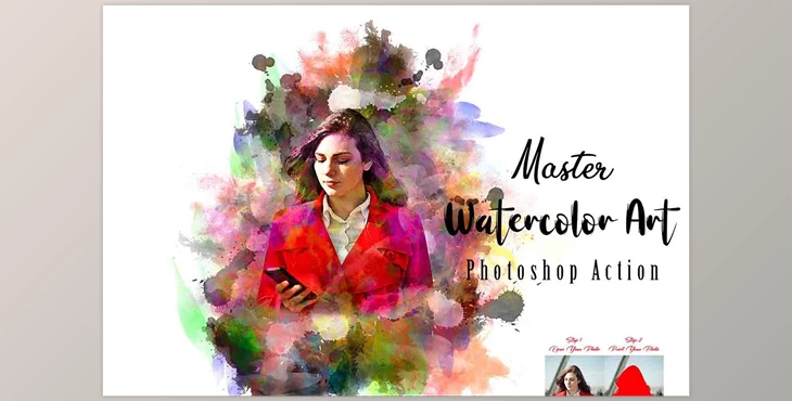 Download Master Watercolor Art PS Action Creative Market – 13415397
