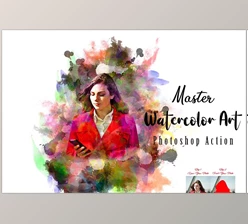Download Master Watercolor Art PS Action Creative Market – 13415397