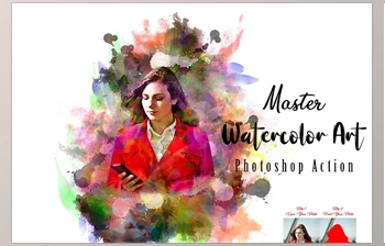 Download <span class='badge badge-warning'>Master</span> Watercolor Art PS Action Creative Market – 13415397