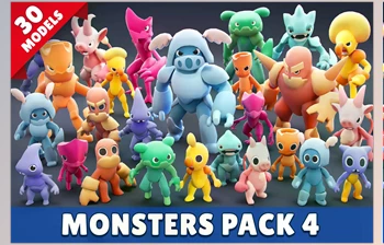 Download Unity Asset - <span class='badge badge-warning'>Monsters</span> Pack 04 v1.0