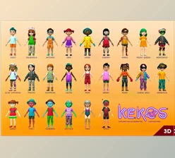 Download Unity Asset - KEKOS - Customizable 3D Character Cartoon Kids v1.1.0