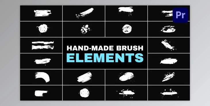 Download Hand Made Brush Elements for Premiere Pro (Videohive 52200617)