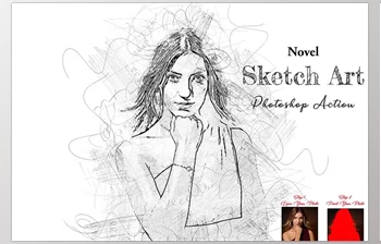 Download Novel Sketch Art <span class='badge badge-warning'>Photoshop</span> Action Creative Market – 12788920