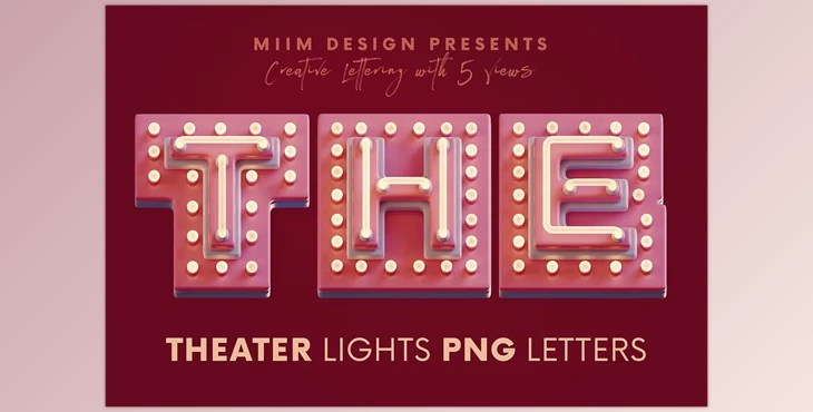 Download Theater Lights – 3D Lettering Creative Market – 12646336