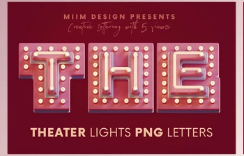 Download Theater Lights – <span class='badge badge-warning'>3D</span> Lettering Creative Market – 12646336