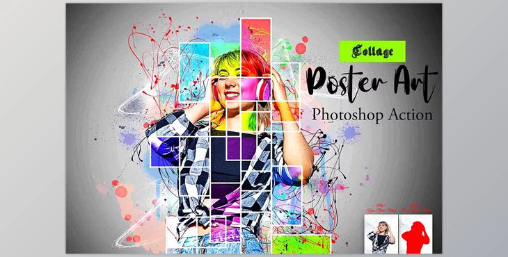 Download Collage Poster Art Photoshop Action Creative Market – 12768020
