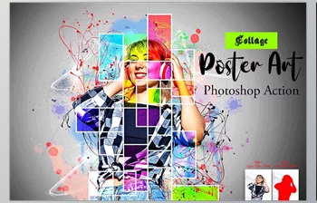 Download Collage Poster Art <span class='badge badge-warning'>Photoshop</span> Action Creative Market – 12768020